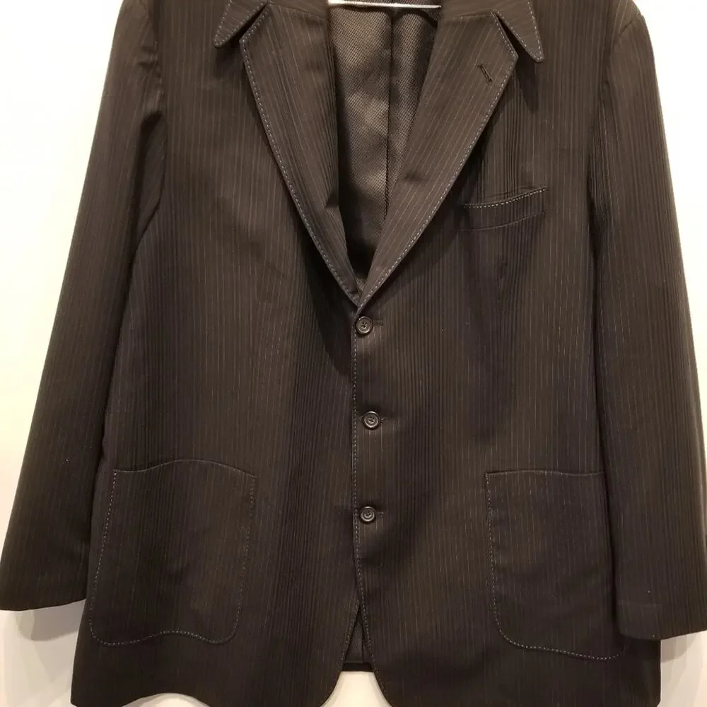 Big & Tall‎ Men's Black Sports Coat Blazer Jacket Troy McSwain Plus Size 4XL